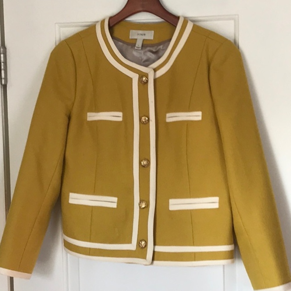 Yellow wool JCrew military-style jacket